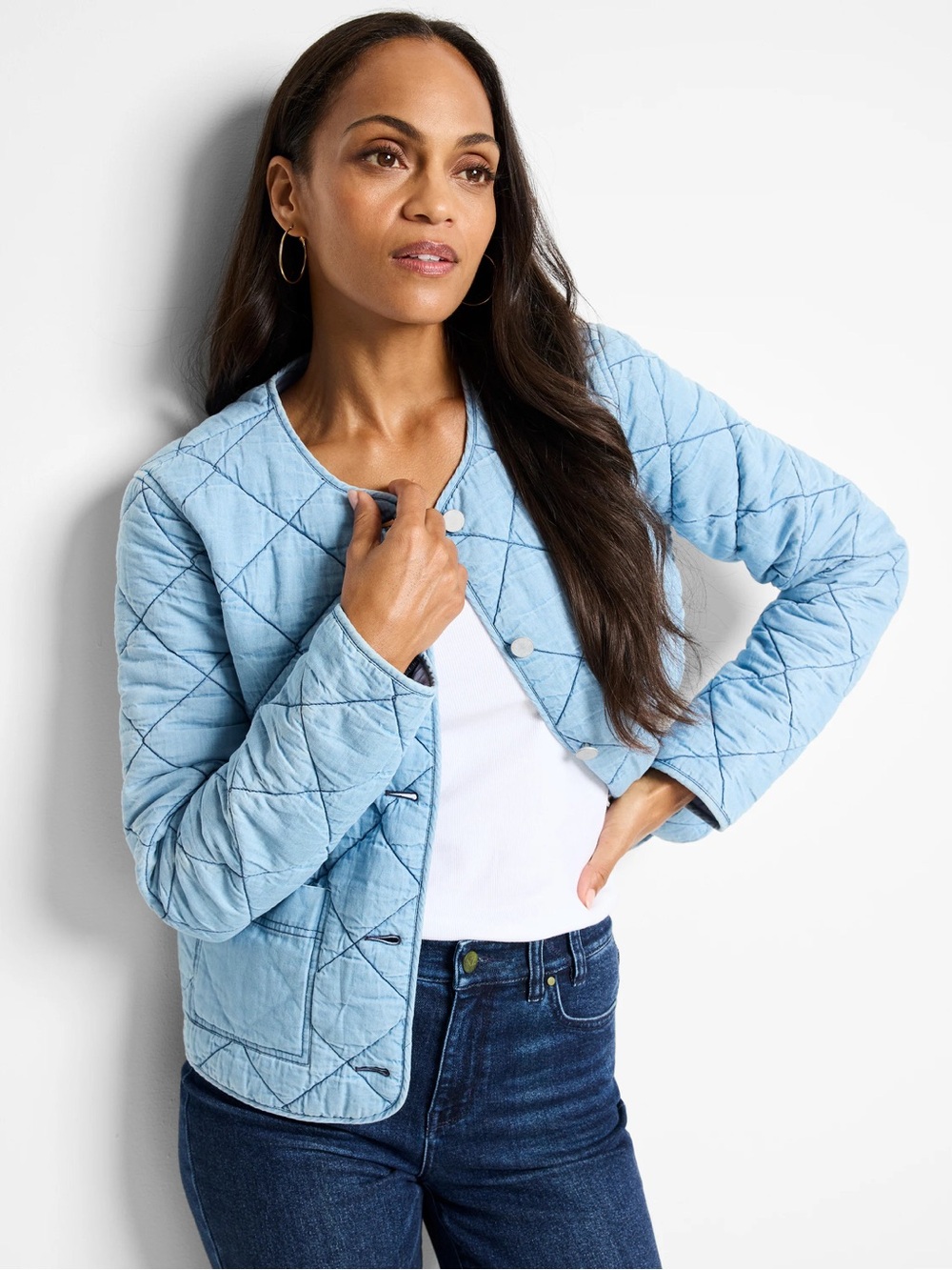 Nic+Zoe QUILTED DENIM JACKET